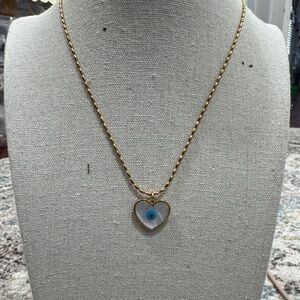 Heart evil eye pendent